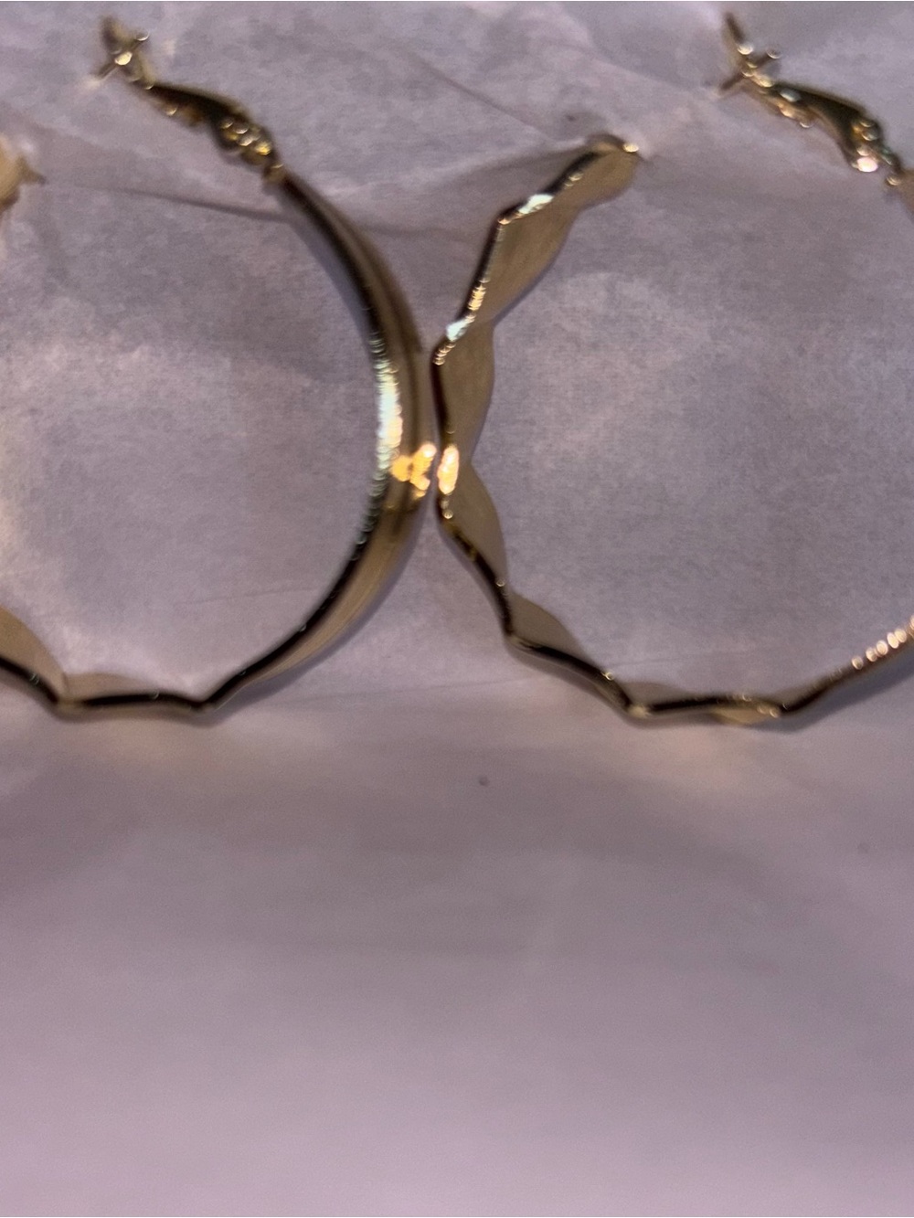 Gold Wavy Hoop Earrings - Women Accessories